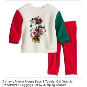 Disney Minnie Mouse Cream Sweatshirt and Red Leggings Set
For toddler girl 👧